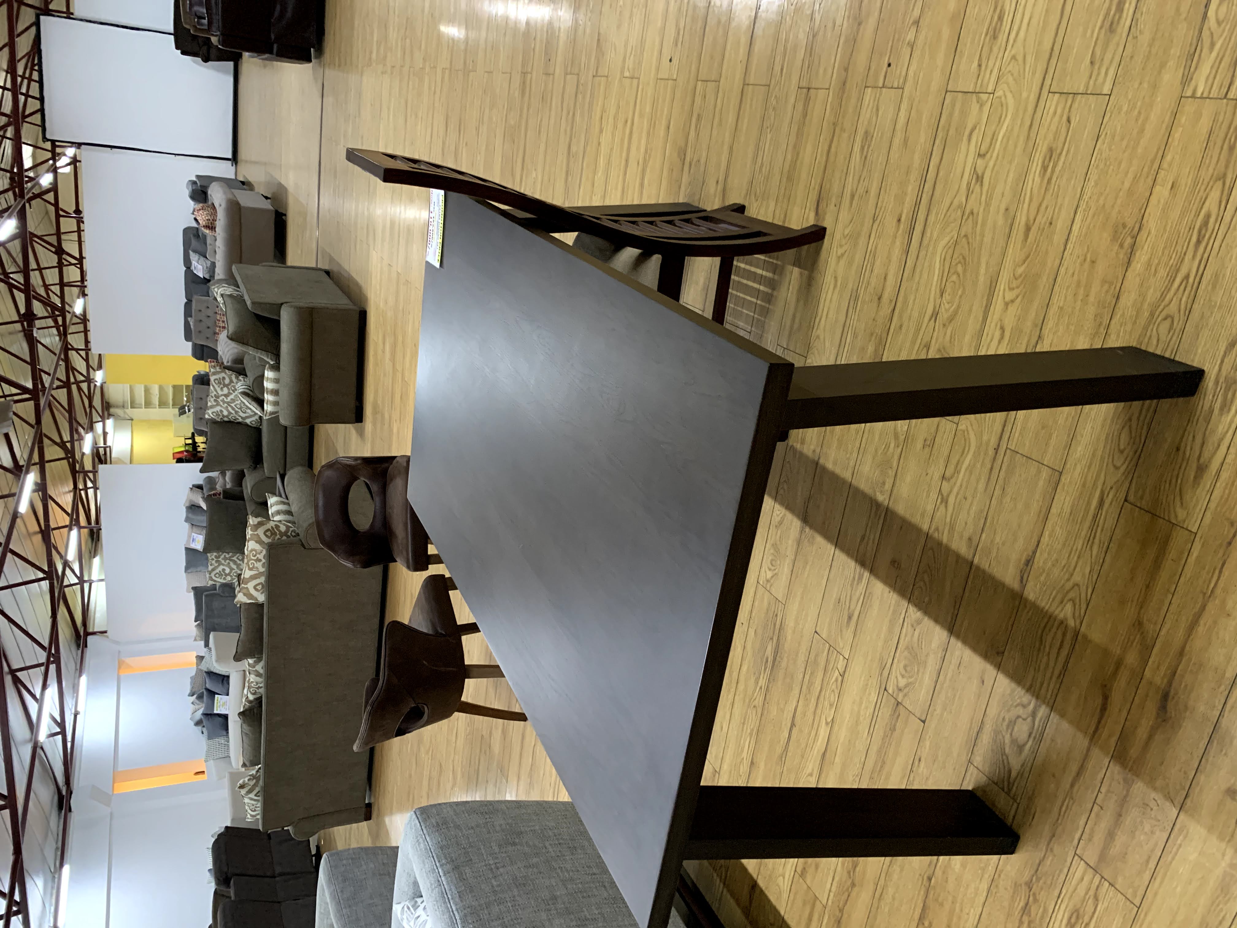 Dark Wood 4-Seater Rectangular Dining Table with Chairs — image 2