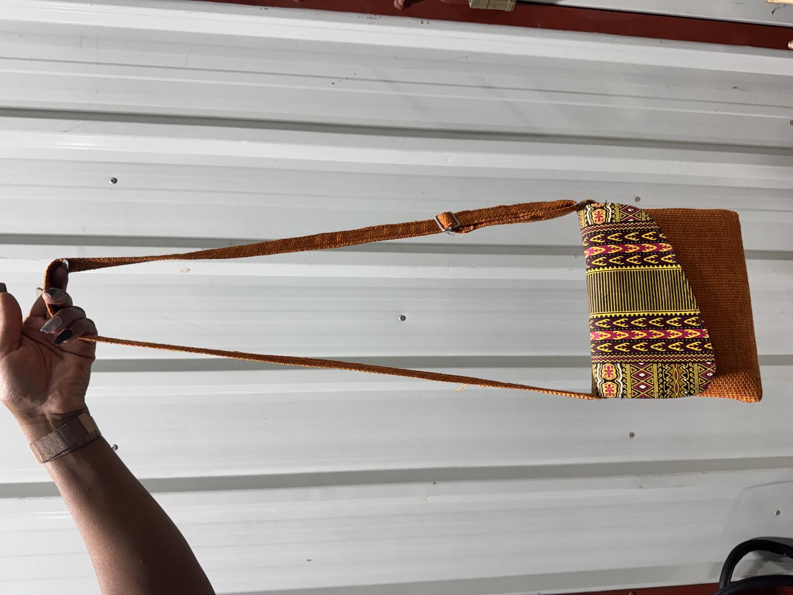 Orange Kitenge Crossbody Bag