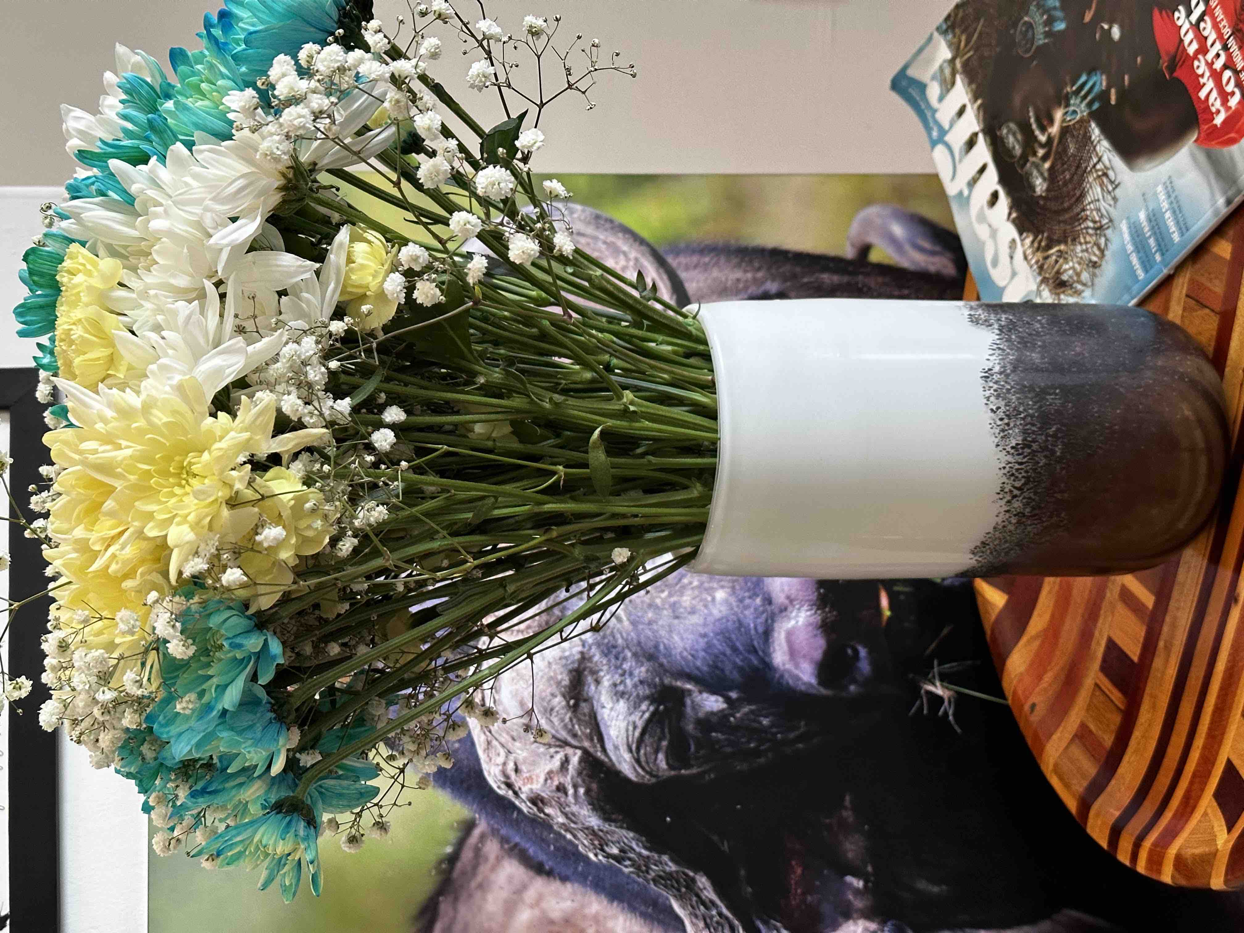 Black and White Ceramic Flower Vase — image 3